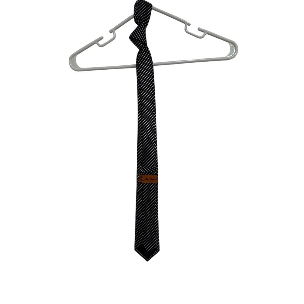 Karl Lagerfeld Navy White Striped Skinny Tie Men’s Designer Necktie